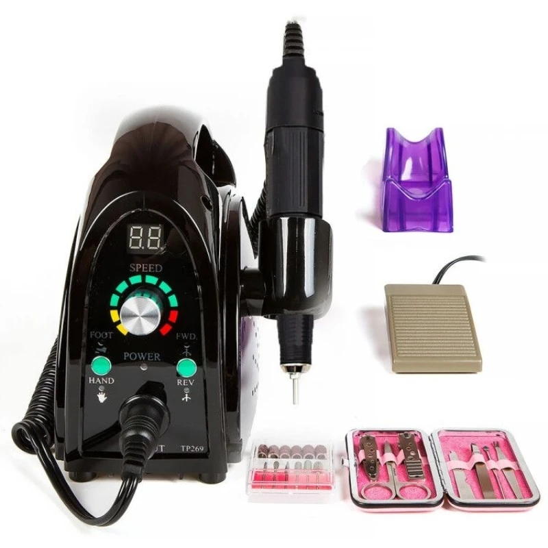 

35000RPM 65W Salon Electric Nail File Drill Machine Manicure Pedicure Machine with 7ps Stainless Steel Nail Clippers set