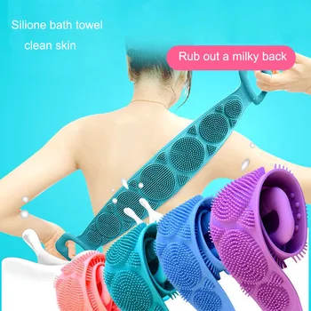 

Magic Silicone Brushes Bath Towels Rubbing Back Mud Peeling Body Massage Shower Scrubber Skin Clean Bath Belt Shower Brushes