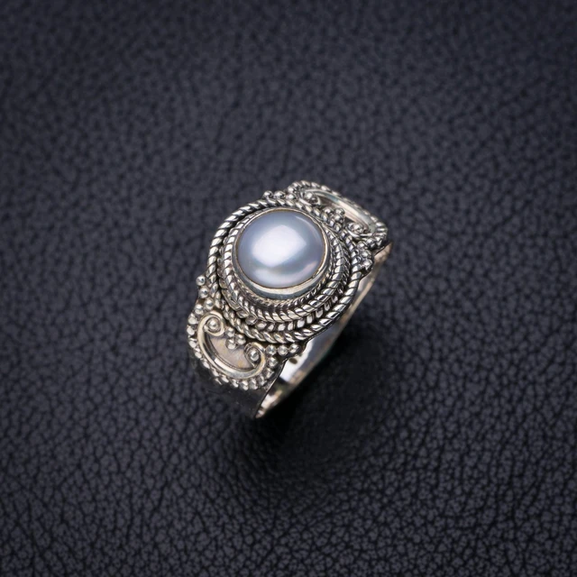 Sterling anillo de plata sólida fineza 925 con 6mm perle r001830p Empress