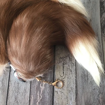 Keychain and Tail Брелоки анальный заглушка меховой хвост натуральный мех длинный 45 см красный лисий хвост кисточкой бирка Сумочка Аксессуары кольцо для ключей с подвеской сценическое представление - Цвет: Keychain and Tail