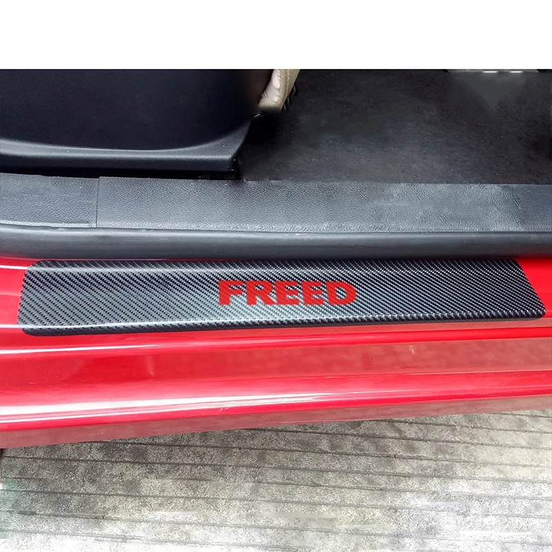 Виниловая наклейка из углеродного волокна для Honda Freed 4D, защита порога для двери, Накладка для двери, аксессуары для салона автомобиля, 4 шт