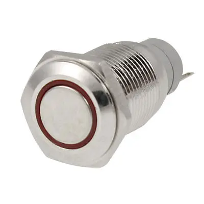 

RED Led 16mm 12V Stainless Switch Momentary Push Button 5 Pin SPDT Ocjtv