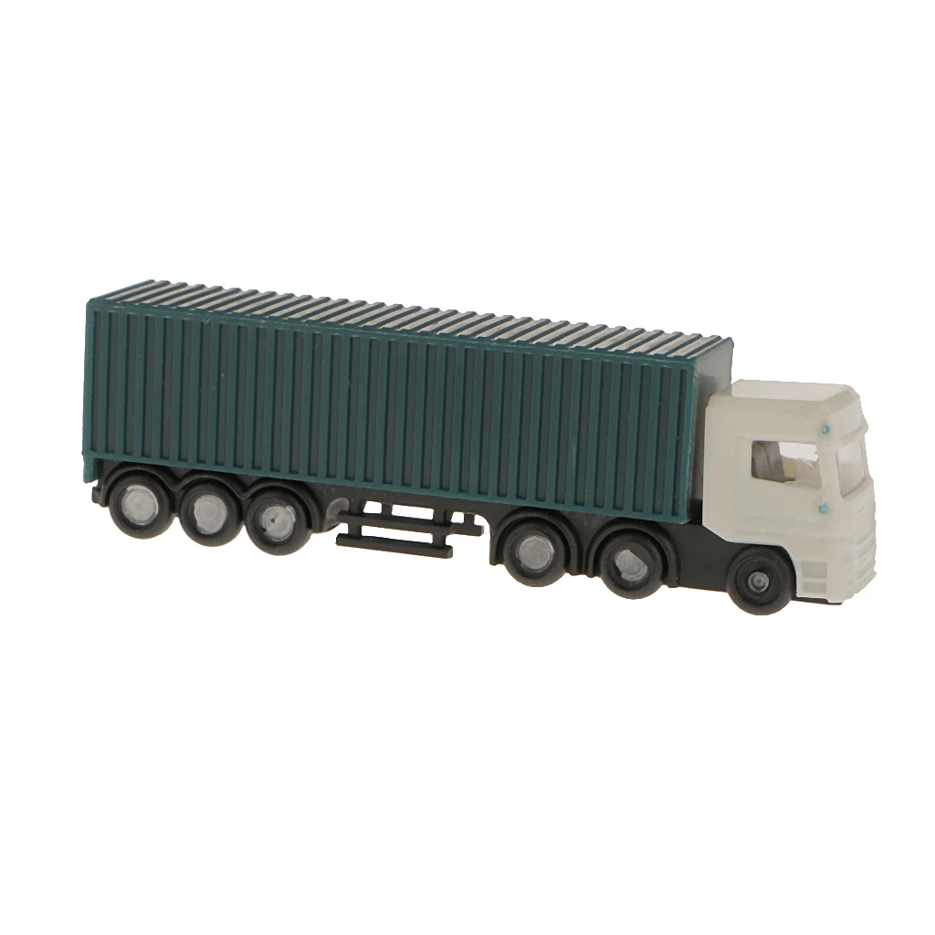 2Pcs Model Container Truck Freight Car Model Figure Layout Toy 1:150 N Scale