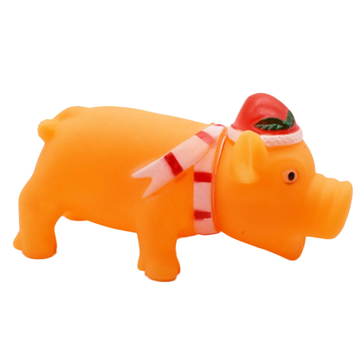 Behogar Милая мультяшная Рождественская резиновая свинка Squeaky Toy Puppy Dog игрушки-Жвачки для детей питомцы собаки на день рождения рождественские подарки - Цвет: Orange