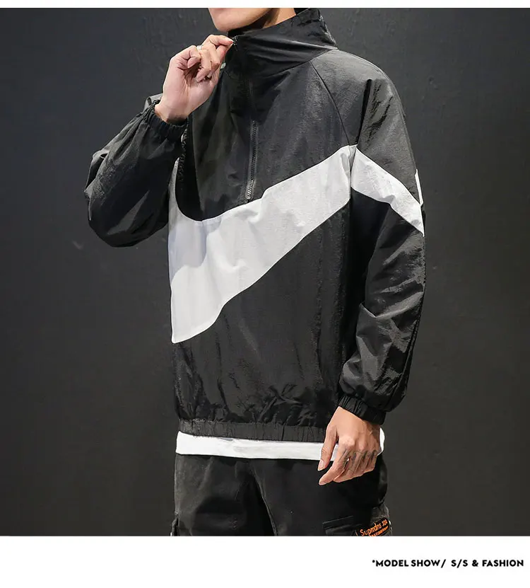 Студенческая куртка мужская Весенняя и летняя Солнцезащитная спортивная куртка с капюшоном корейский стиль тренд подростка BF хип-хоп свободный крой Bas