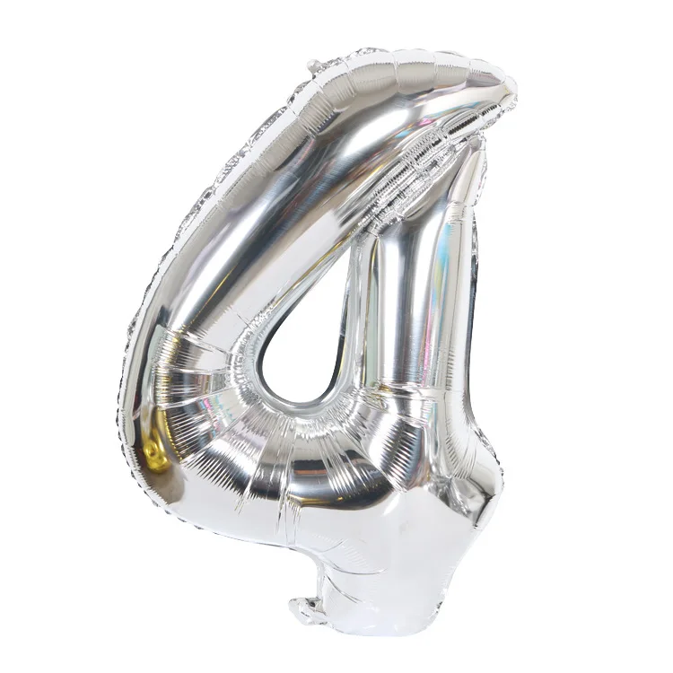 silver 4 40 дюймов фольгированный шар с цифрами 32 дюйма воздушные гелиевые шары с цифрами С Днем Рождения украшения для детей и взрослых свадебные шары globos - Цвет: silver 4