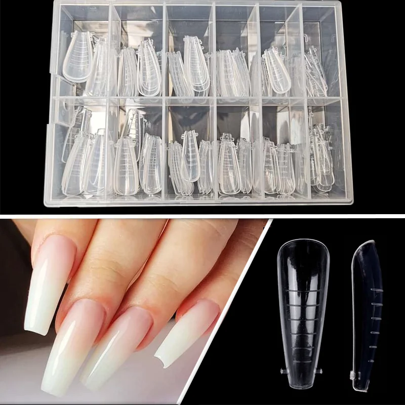 Dual Forms Nail System Extension Mold Tips For Quick Building UV Gel