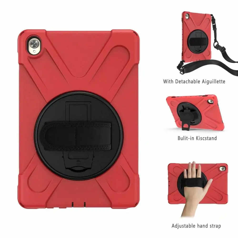 360 Rotating Case for Huawei Mediapad M6 10.8 inch Tablet Kids Safe Shockproof Armor cover Hand Strap &amp Neck + pen | Компьютеры и