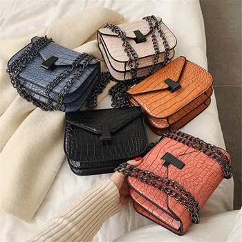 

women's bag for woman Brand original design Stone Pattern 2020 Simple Square Bag Chain Single Shoulder Messenger Bag