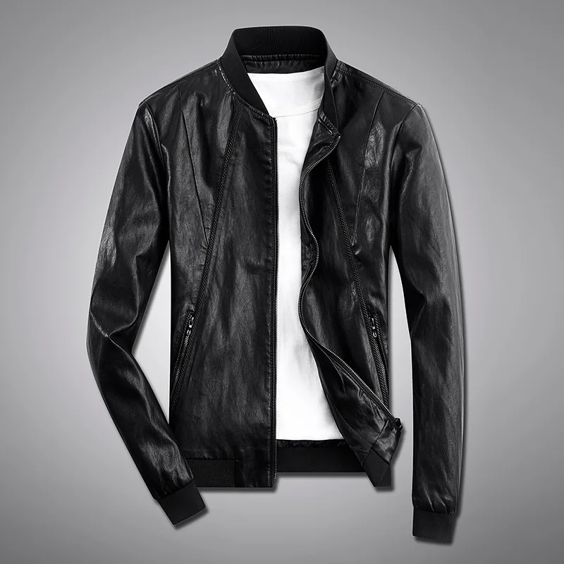 

Men Online Celebrity Leather Coat 2018 New Style Autumn Korean-style Trend Handsome Slim Women's Locomotive Leather Jacket MEN'S