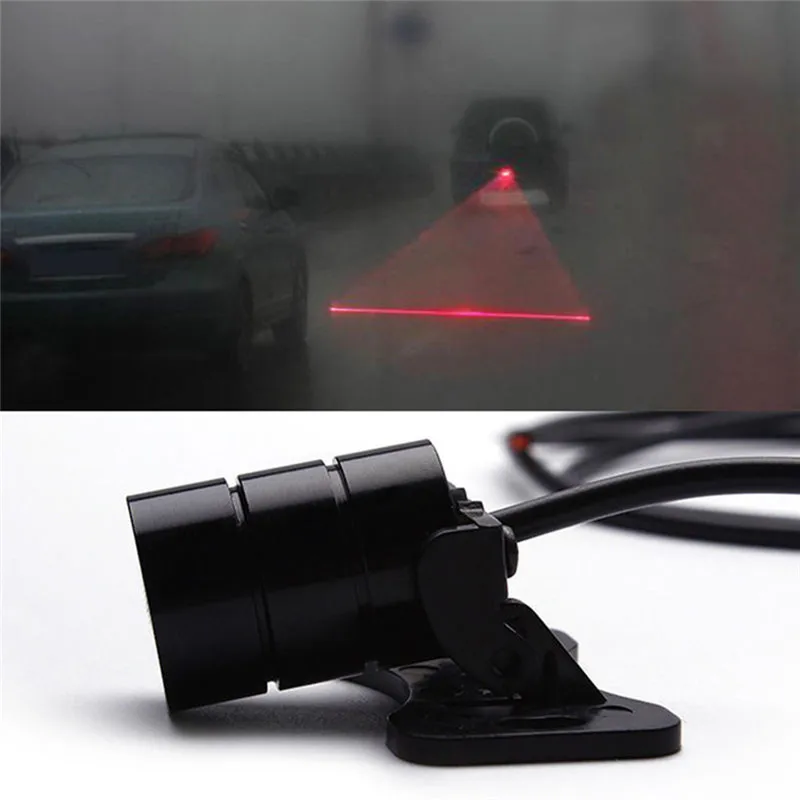 Universal Red Car Laser LED Fog Light Rear Anti Collision Signal Warning Lamp