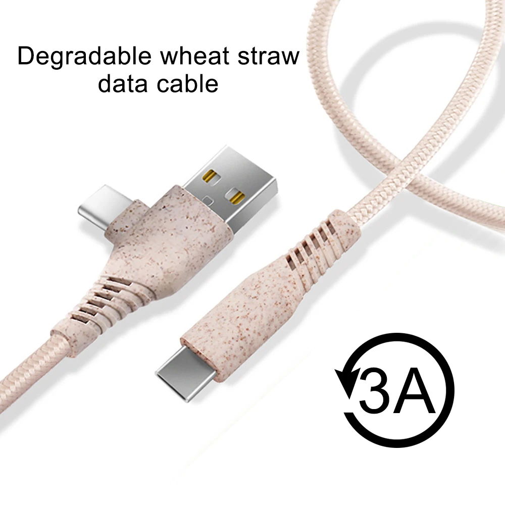 Artizer Wheat Straw Degradable Charging Cable 3A Quick Charge Micro USB Type C Data Line For Samsung LG Xiaomi Huawei Redmi - ANKUX Tech Co., Ltd