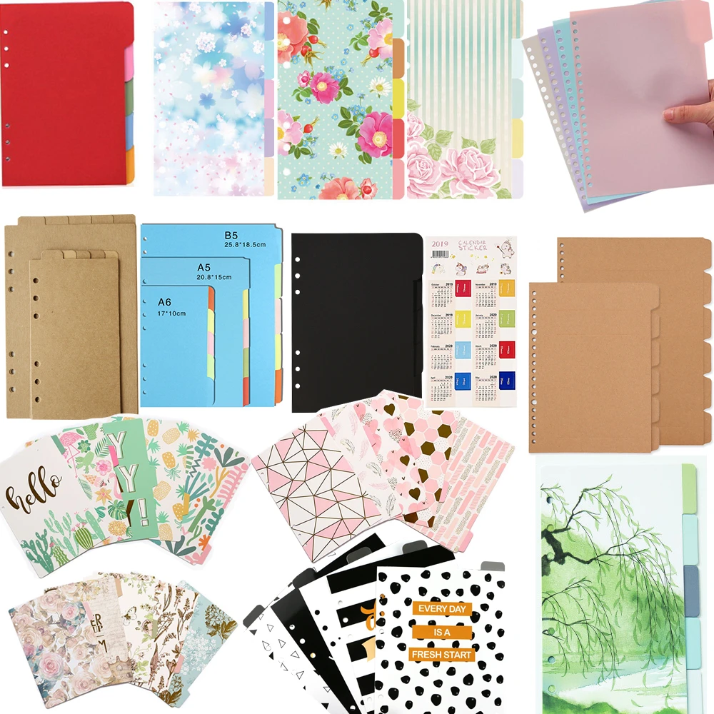 Planner Journal Dividers Top Tab A5 A6 A7 B5 A4 Black Kraft White Index Separator Paper Dashboard Planner Dividers Dividers A5separator Paper Aliexpress