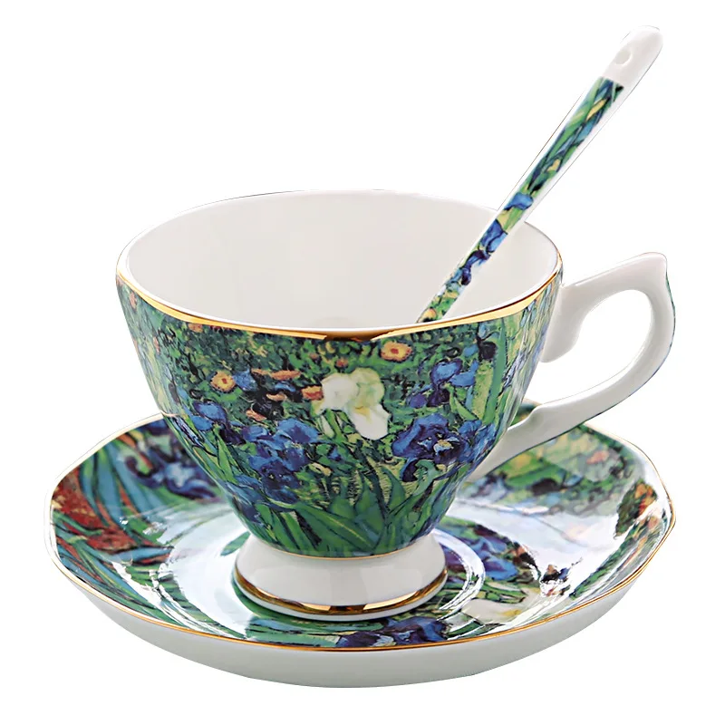 Treaty skill Awaken Tasses à café avec peinture artistique Van Gogh, la nuit étoilée, les  tournesols, les iris, Saint-Remy - AliExpress