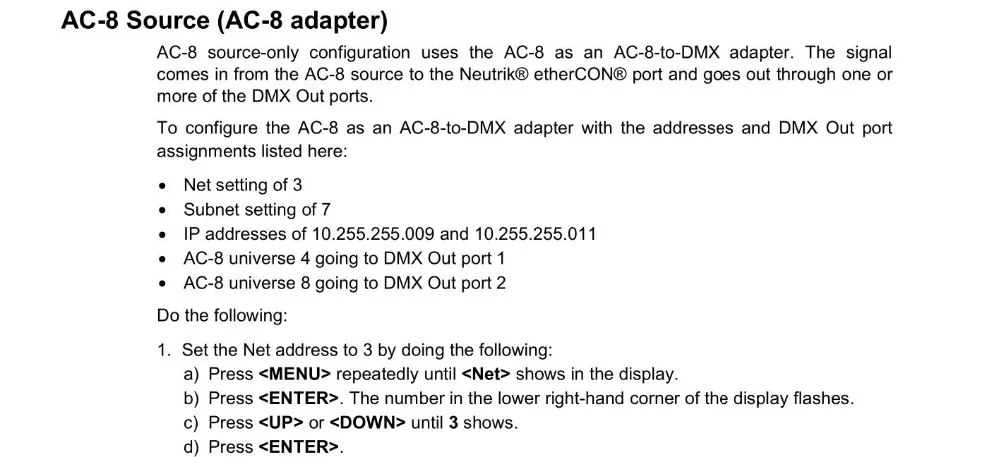 Светодиодный контроллер ArtNet DMX 8 Universe; Входной сигнал: Art-net, DMX вход A+ B; DMX канал: 8X512 каналов = 4096 каналов