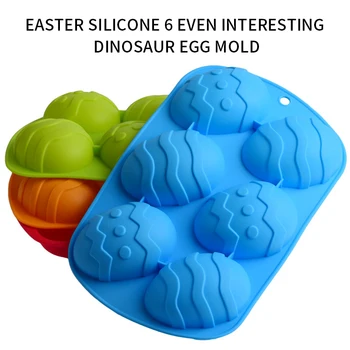 

6-Cavity Easter Egg Shape Silicone Baking Mold 3D Cake Mold Muffin Chocolate Cookie Baking Mould Dessert Mold For Pastry Truffle