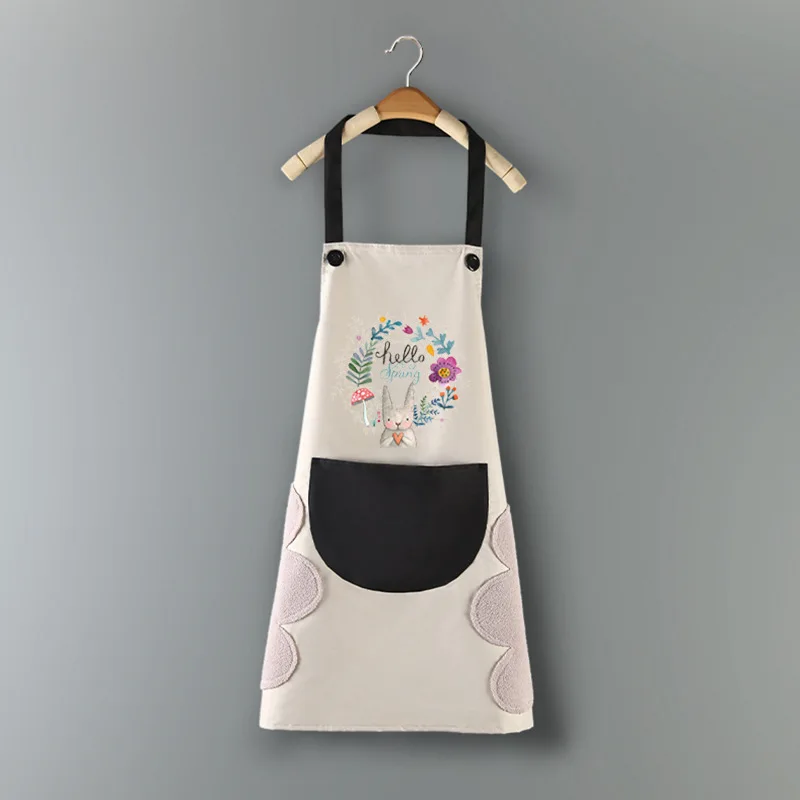 Apron For Women Easter Series Printing Pinafore Kitchen Supplies Kitchen Tools Home Renovation Fashion Creative Rabbit Fun Apron