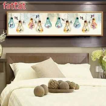 

FATCAT Butterfly bulb landscape large 5D Diy Daimond Painting Full Square Round Drill Rhinestone Embroidery home decor AE1704