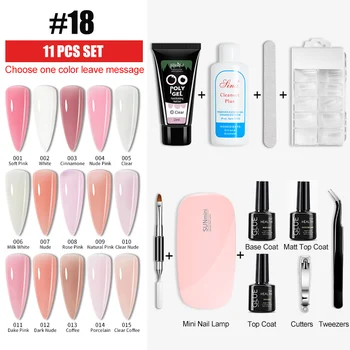 

ROHWXY UV Nail Gel Polish Kit For Nail Extension Poly Polish Gel Set For Manicure Tools Builder Gel Kit For Nail Quick Building