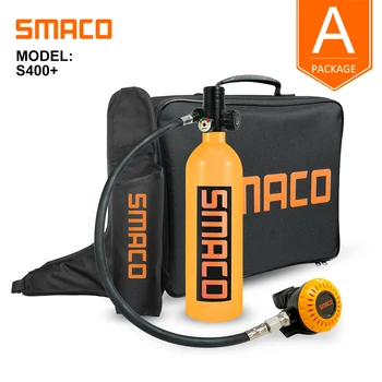 

Smaco Scuba Diving Tank Mini Scuba Dive Cylinder 1L oxygen tank box Snorkeling Respirator S400 plus SUIT Set underwater 15 min