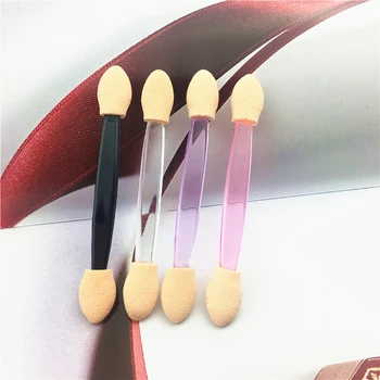 

100pcs Eye Shadow Applicator Disposable Double Sides Makeup Sponge Brush Eyeliner Lip Tipped Oval Stick Random Color