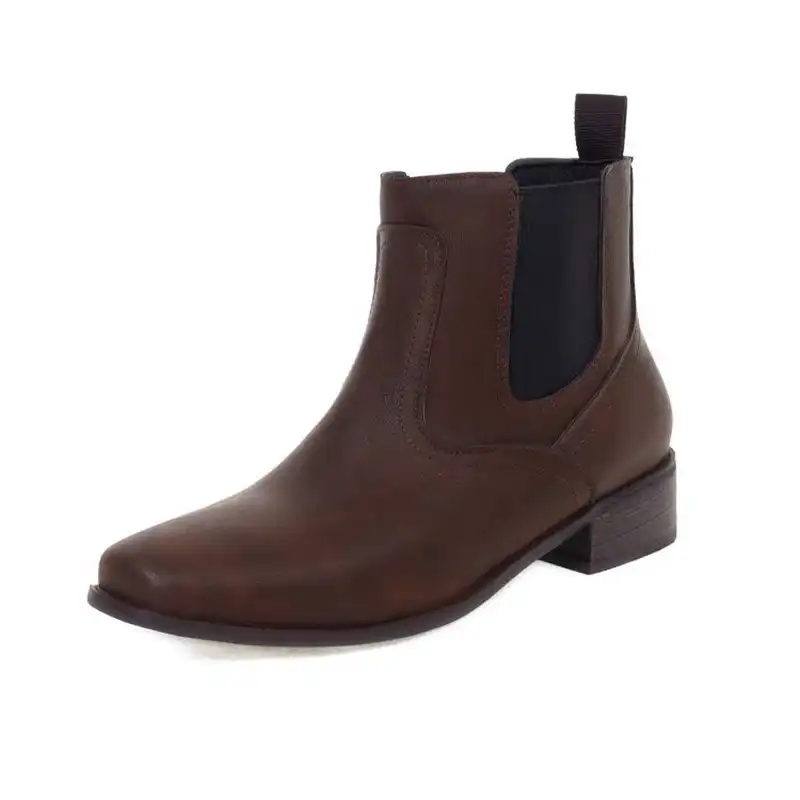 ORCHA LISA botines con punta cuadrada para mujer, botines anchos y  elásticos de tacón bajo y grueso, sin cordones, talla grande 35 48, color  caqui, ocio, invierno, S2616, 2021|Botas hasta el tobillo| - AliExpress