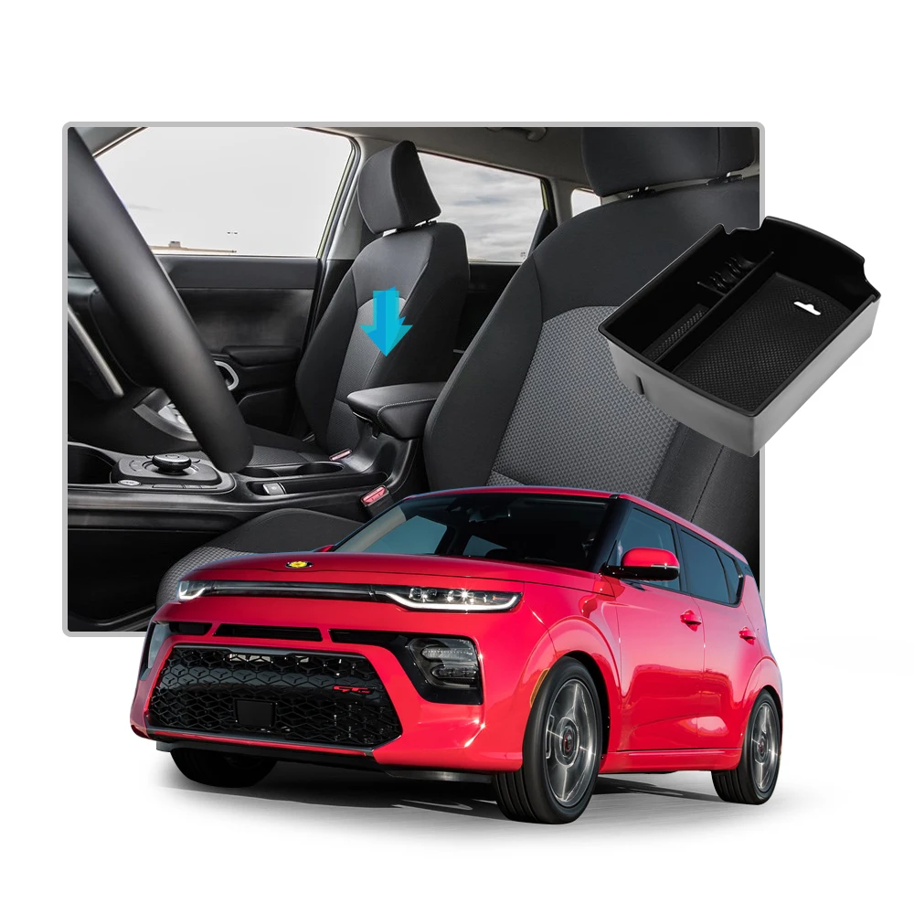

LFOTPP Car Armrest Storage Box For Soul EV/Booster 2020 Central Control Storage Box Auto Interior Styling Accessories Black