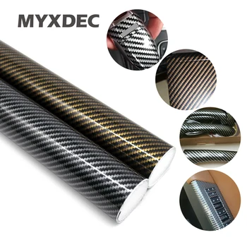 

30CM 2D Carbon Fiber Vinyl Silver Gold Car Wrap Sheet Roll Glossy Film Car stickers Decals Motorcycle Car Styling Accessories