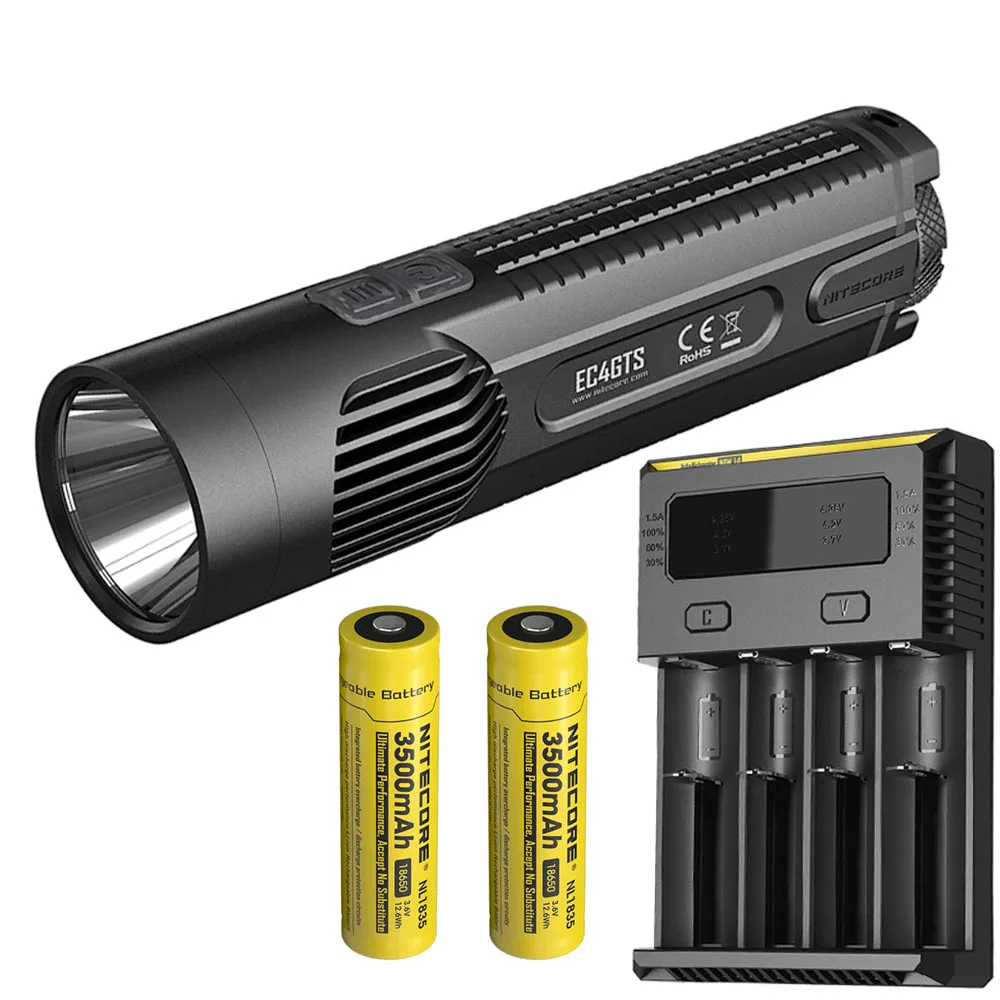 NITECORE EC4GTS фонарик комплект Cree XHP35 HD max 1800 люмен луч бросок 396 м Открытый тактический фонарь Портативный фонарик - Испускаемый цвет: EC4GTS NL1835 I4