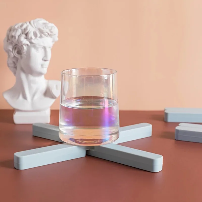Силиконовые крестообразные коврики Trivets Fold Pot Настольный коврик Складная подставка изолирующая подстаканник держатель для кастрюли кухонный держатель для кастрюли# 3F