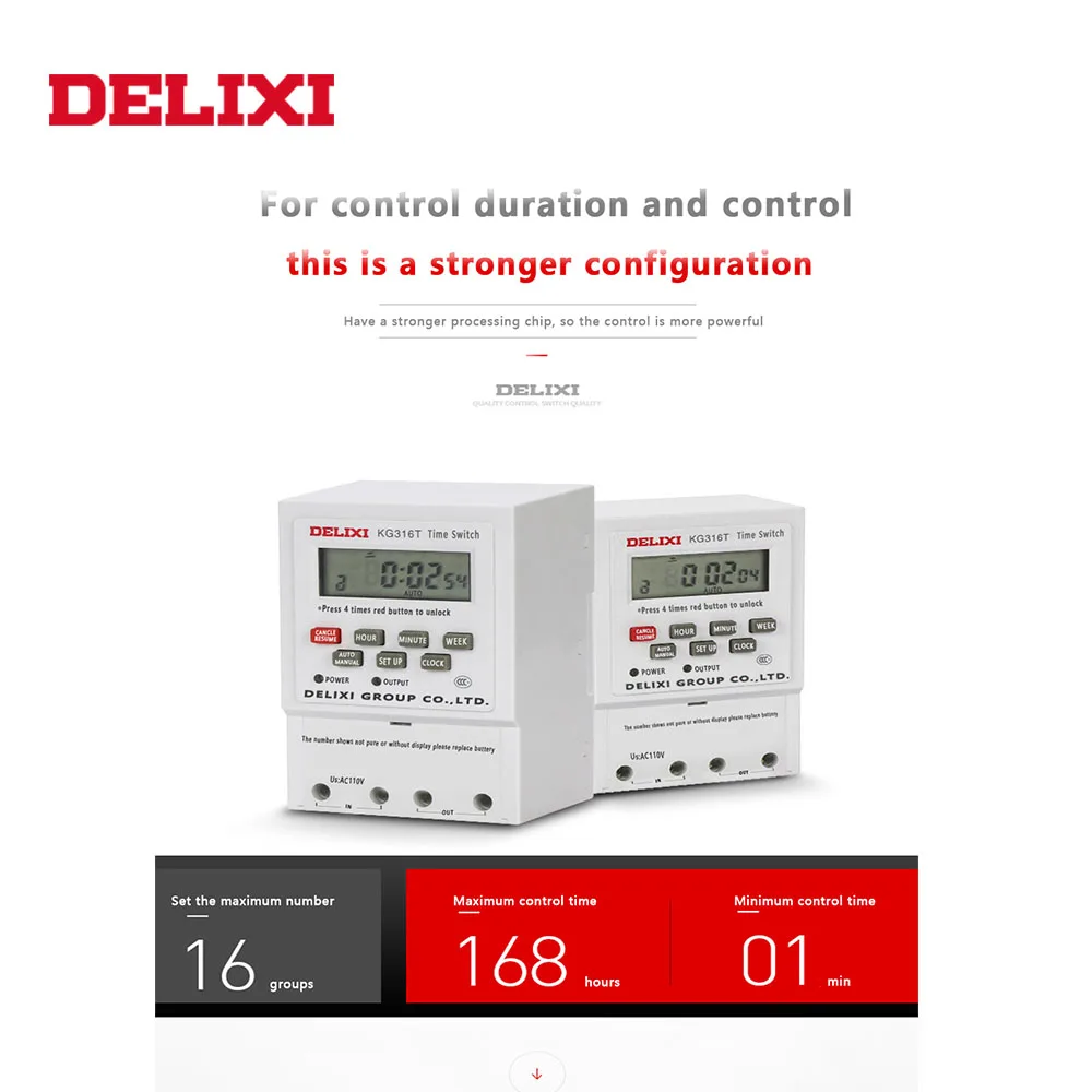 DELIXI AC 110 В программируемый переключатель управления временем реле цифровой ЖК