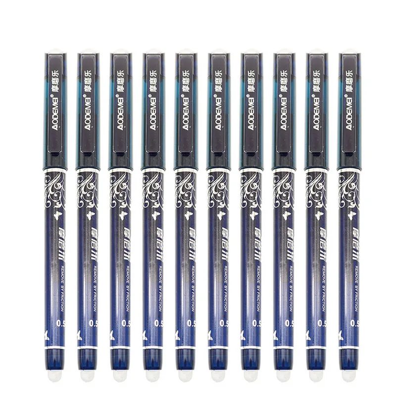 0,5 мм стираемая Волшебная гелевая ручка для заправки 20 шт/Ручка 10 шт школьные синие/черные/синие/красные чернила стираемые чернила канцелярские принадлежности - Цвет: 10pc
