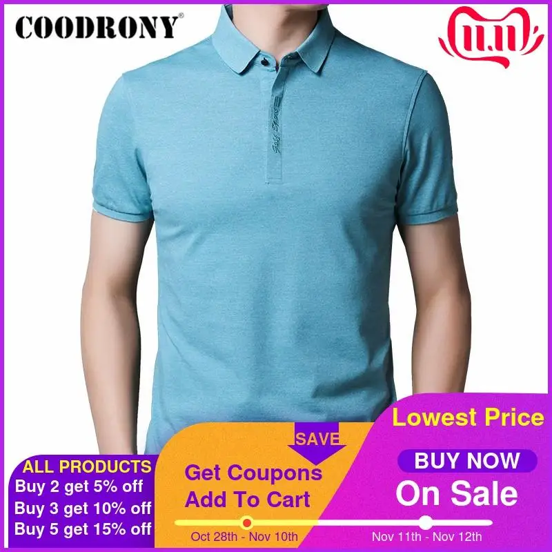 

COODRONY 2020 Spring Summer Short Sleeve T Shirt Men Classic Pure Color Casual T-Shirt Men Clothes Cotton Tee Shirt Homme C5015S