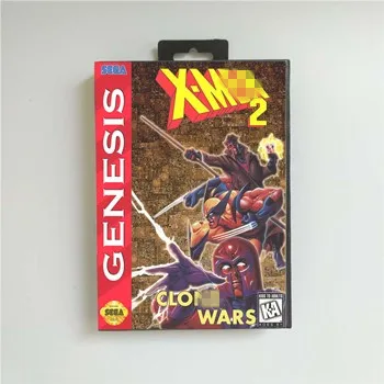 X-Men 2 Clone Game Wars-Крышка США с розничной коробкой 16 бит MD игровая карта для Sega Megadrive