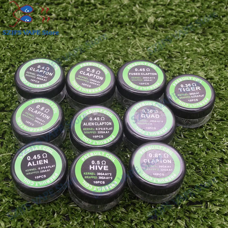 

subtwo Flat twisted wire Fused clapton coils Hive premade wrap wires Alien Mix twisted Quad Tiger Heating rda coil for Vape