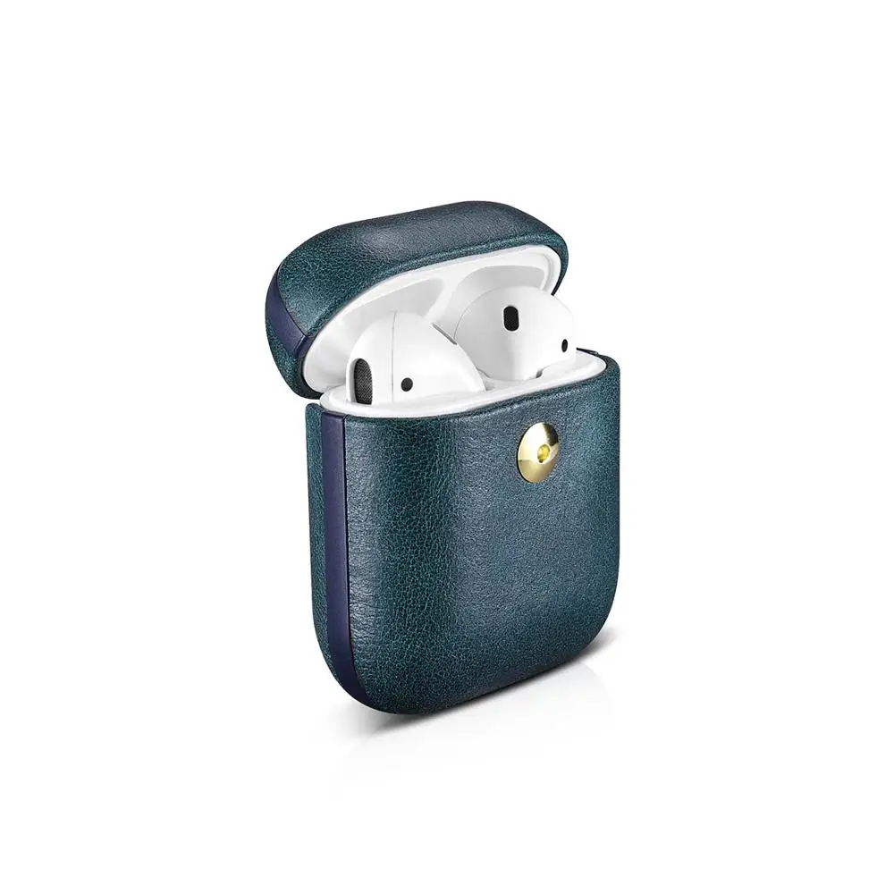 Original Icarer For Airpods Wireless Headphone Cover Shockproof Charging Box for Air pods Earphone Case Brown Blue