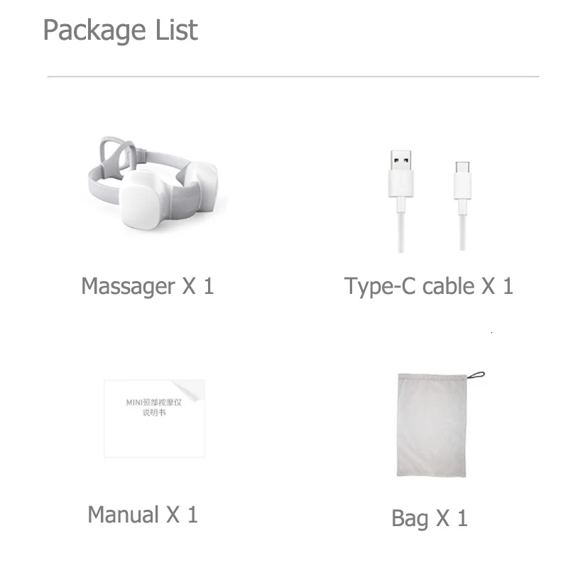 Xiaomi Мини шейный массажер Шиацу Массаж двухстороннее разминание типа с зарядка режим третьей передачи одна кнопка переключения расслабляющий шеи