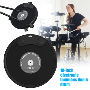 

10inch Home Dumb Drum Instrument Silicone Electronic Luminous Multifunction Bluetooth Speaker Kids Toy 2in1 Beginners