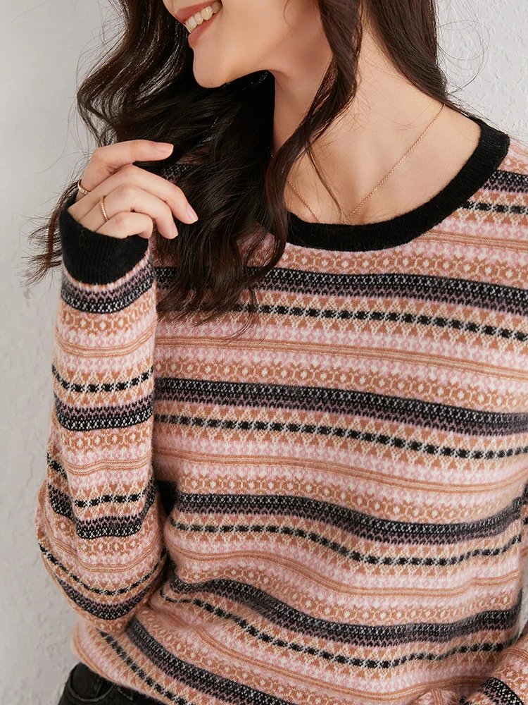Nordic Classic Sweater 100% Wool O-neck Knit
