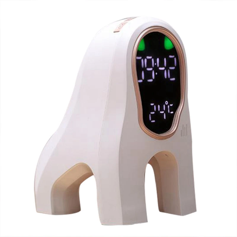 

Usb Charging Smart Led Night Light Cartoon Music Alarm Clock Sound Sensor Desktop Clock Temperature Display Decoration