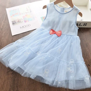 

Girls Dress Summer 2020 New Sequin Bow Embroidery Yarn Princess Party Dress Toddler Baby Kids Girls Clothing