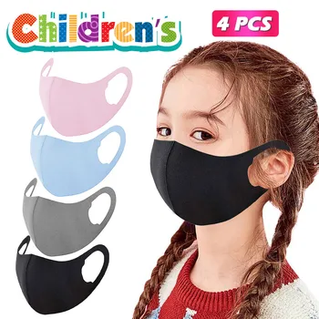 

4PC Children's Masks Skil Unisex Washable Reusable 3D Design_Mask Resist Soft Multicolor Mouth Cover mascarilas Masque Maske