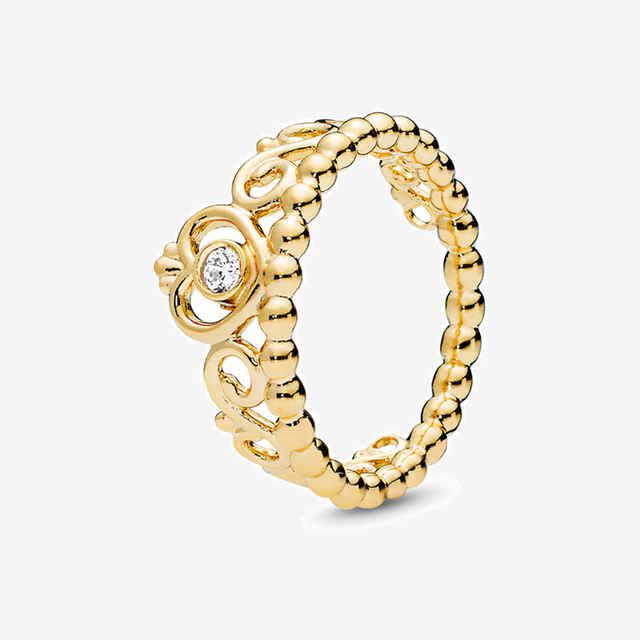 New 100% 925 Sterling Silver Princess Tiara Crown Sparkling Love Heart CZ Rings for Women Engagement Jewelry Anniversary