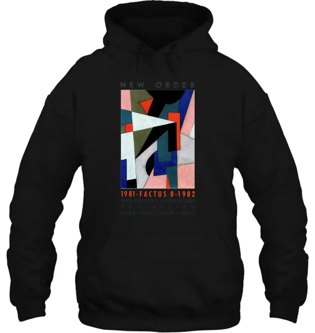 Мужская толстовка новая Factus 8 дизайн Joy Division черная с принтом модная женская уличная одежда
