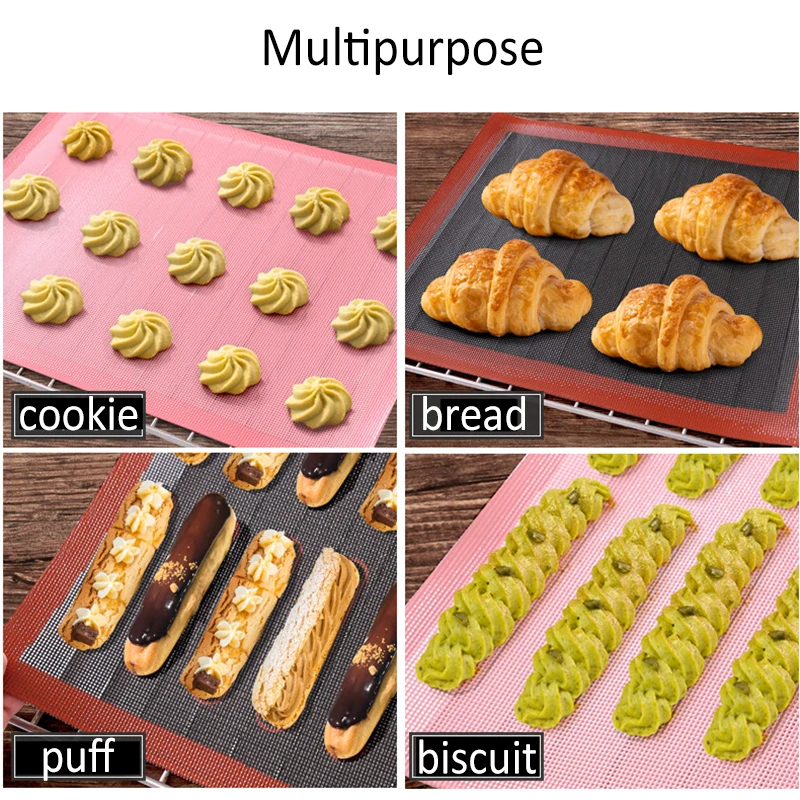 Tapis De Cuisson 30x40 Lot De 2 Tapis De Four Micro-perforé En Silicone, Tapis à Double Tapis Silicone Four