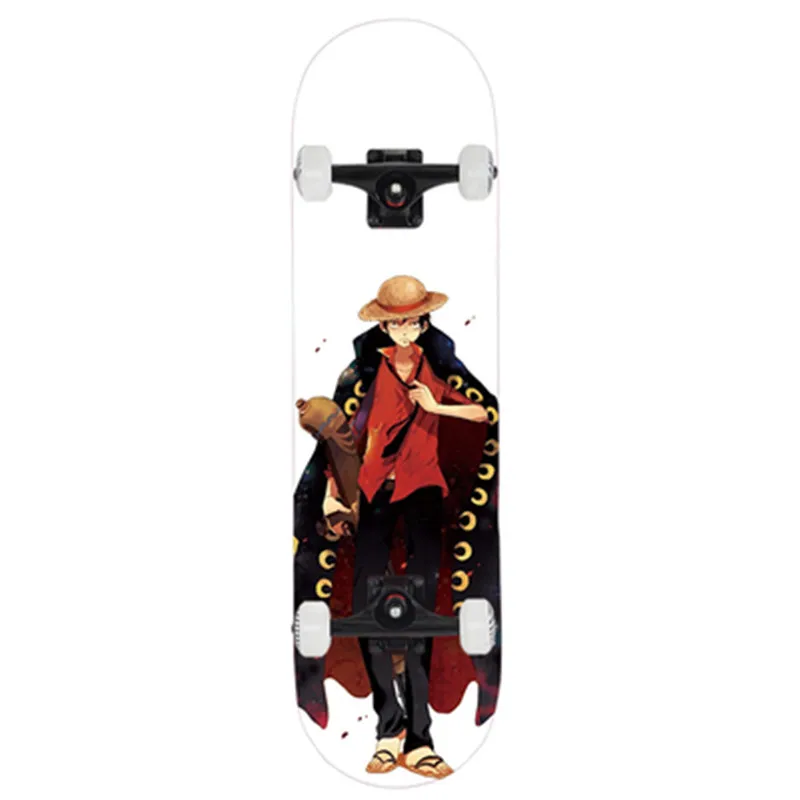 

Cartoon ONE PIECE Boy Skateboard Monkey D Luffy Zoro Flashing luminous Become Warped Plate Action Figure Collect Model Toy M2444