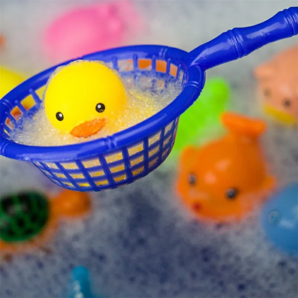 Набор игрушек для ванны детская вода резиновый плавающий животные звук выдавливаемые игрушки
