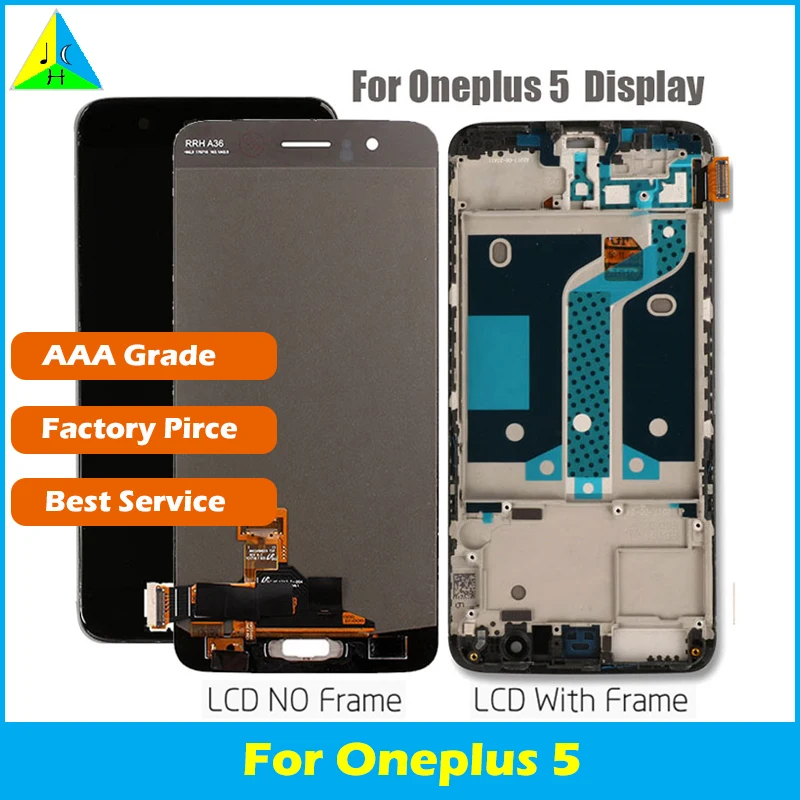 

A5000 LCD For Oneplus 5 lcd Display Touch Screen Digitizer Assembly Replacement Part with bezel frame AAA for Oneplus 5 display