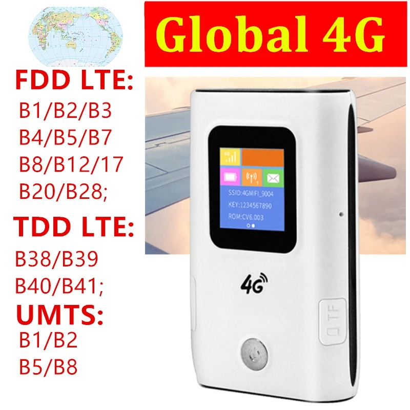 4G WiFi роутер Mifi LTE Pocket Mobile Wifi Hotspot 5200MAh Power Bank FDD/TDD Global Sim карта | Компьютеры и офис