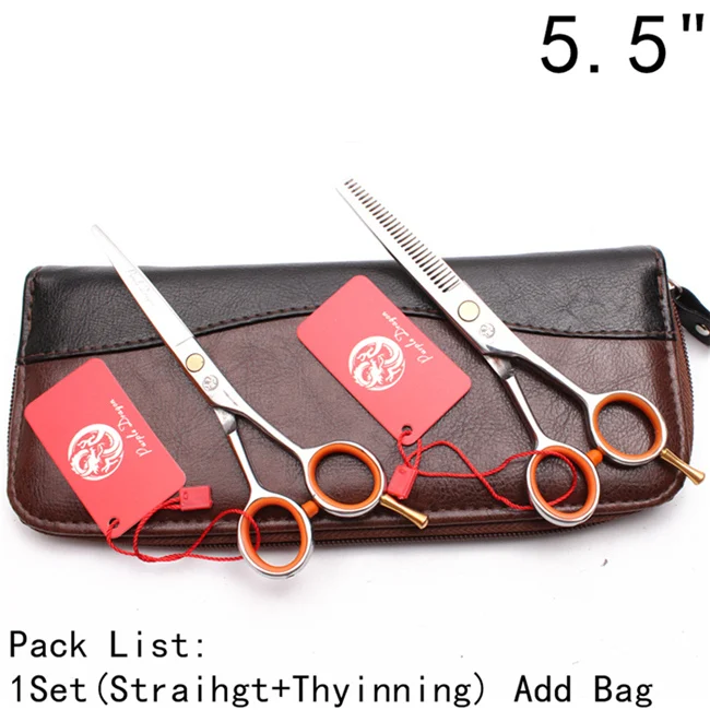 Z1017 Yin D 5.5YY Professional Hair Scissors Z1017 4.5" 5" 5.5" JP Steel Barber Shear Thinning Shears Hair Cutting Scissors Detachable Finger Rest - Цвет: Z1017 Yin D 5.5YY